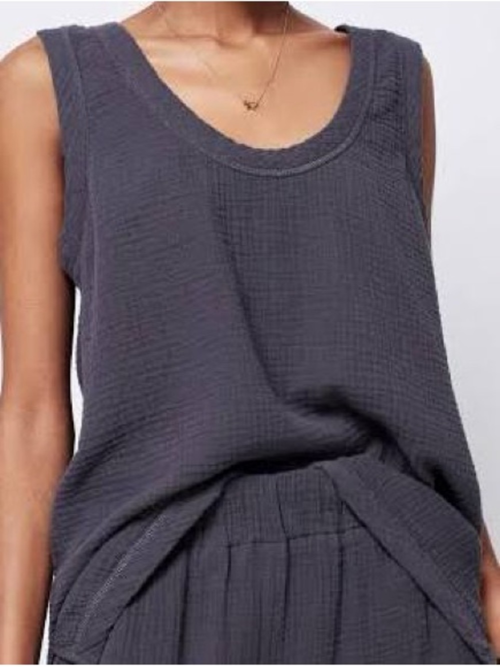 Faherty Cotton Gauze Dream Tank, washed black size small